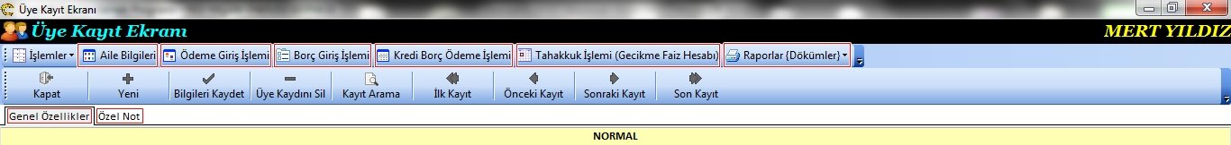 Üye Kayıt Ekranı Özellikleri