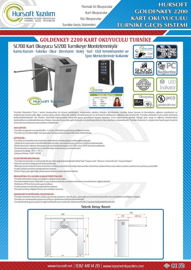 Turnike Sistemleri Teknik Brosur S2200