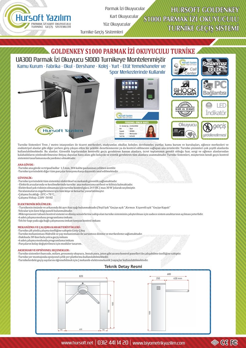 Turnike Sistemleri Teknik Brosur S1000