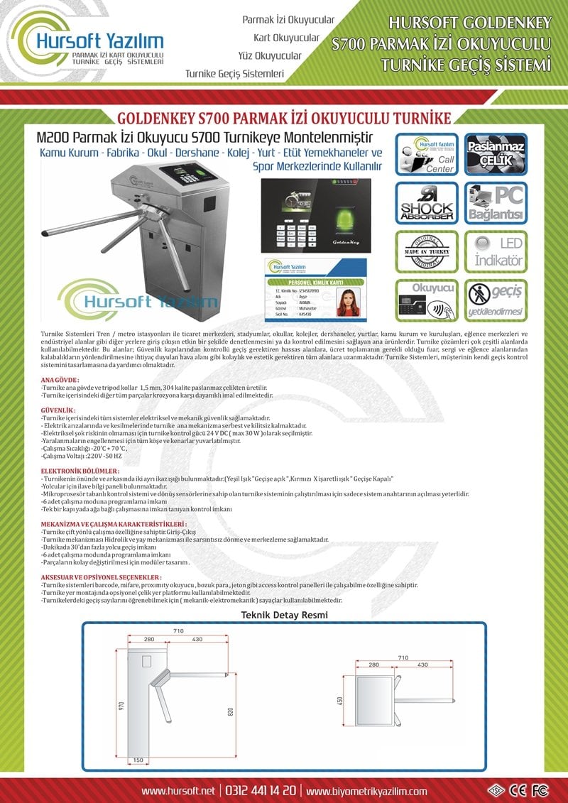 Turnike Sistemleri Teknik Brosur S700