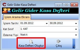 Gelir Gider Kasa Defteri