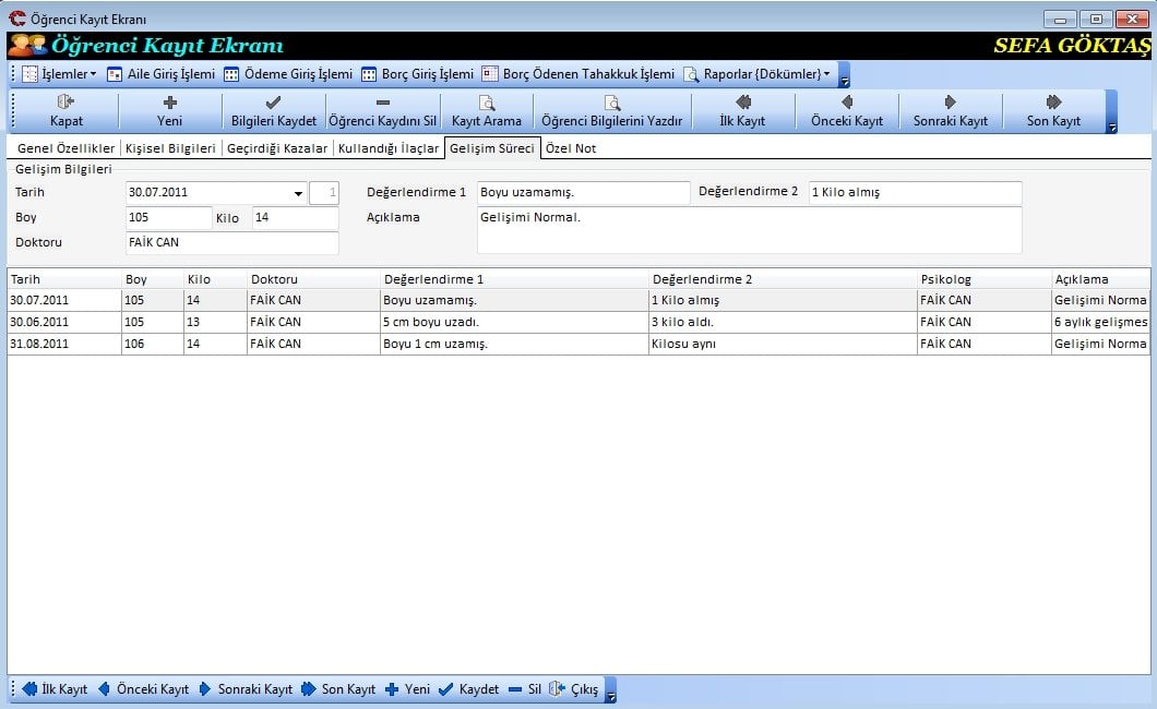 Öğrencinin Gelişim Süreci