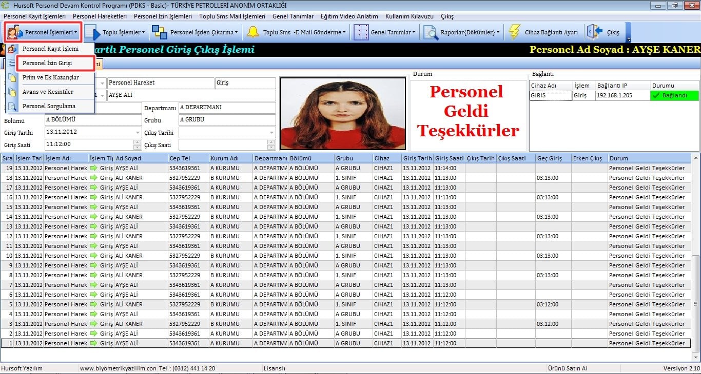 Personel İzin Giriş