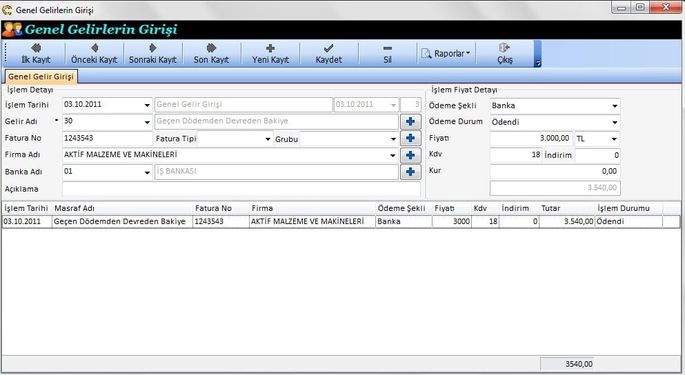 Genel Gelirlerin Girişi