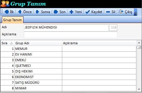 Grup Tanımı Yapmak