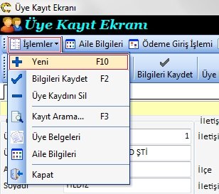Üye Kayıt İşlemleri