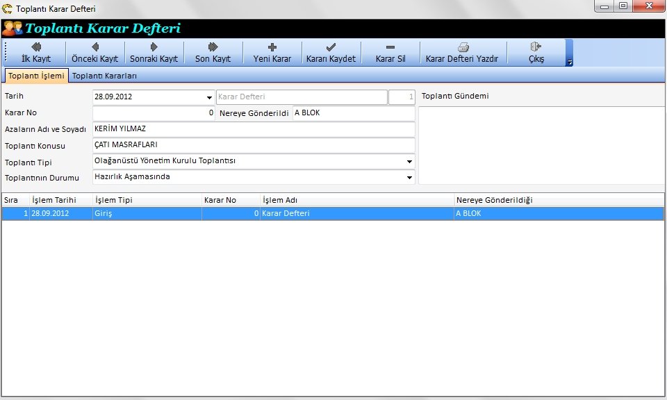 Toplantı Karar Defteri Hazırlama