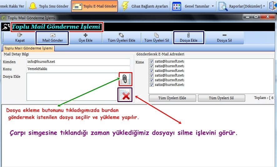 Yemekhane Mail Gönderme