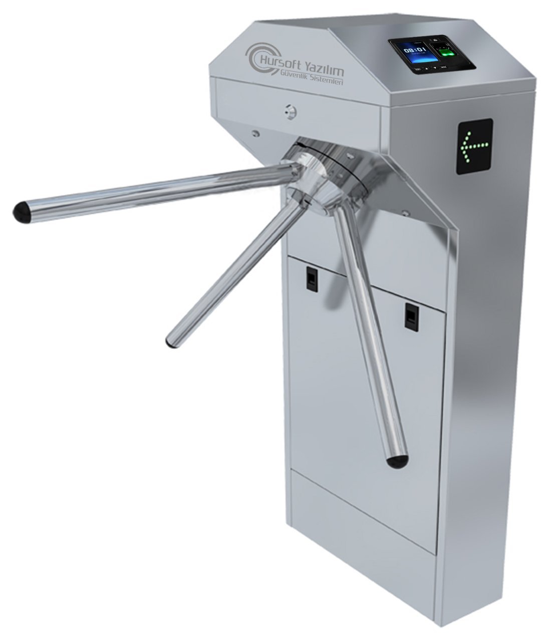 HURSOFT S840 TURNİKE SİSTEMİ (1 ADET PARMAK İZİ OKUYUCU TURNİKEYE MONTELİ)