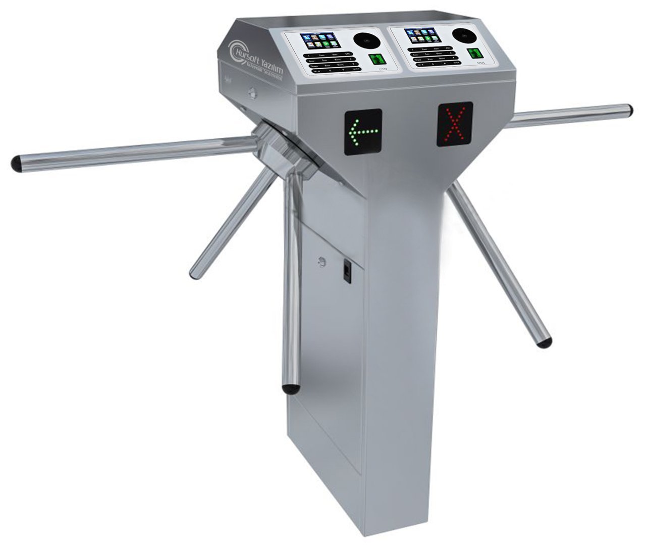 HURSOFT S1215 KOLEJ TURNİKE SİSTEMLERİ (4 ADET PARMAK İZLİ KART OKUYUCU TURNİKEYE MONTELİ)