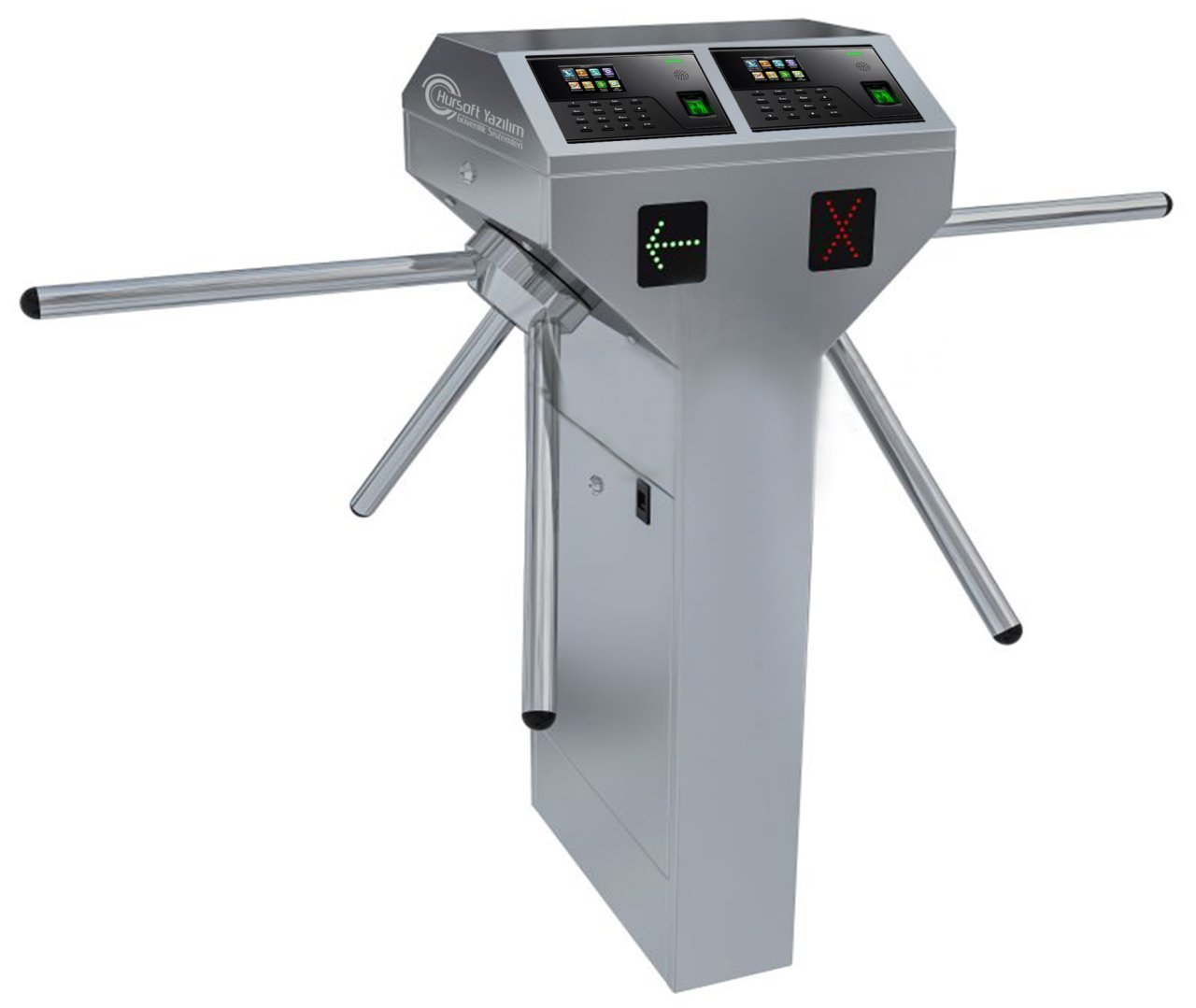 HURSOFT S1220 SPOR MERKEZİ TURNİKE SİSTEMLERİ (4 ADET PARMAK İZLİ KART OKUYUCU TURNİKEYE MONTELİ)