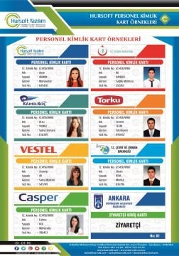 PERSONEL KİMLİK KARTI (PROXİMİTY - MİFARE KART BASKILI) - MATBAA BASKISI - FİRAMAYA ÖZEL TASARIM - 100 ADET KART