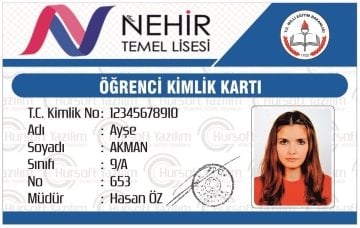 LİSE ÖĞRENCİ KİMLİK KARTI (PROXİMİTY - MİFARE KART BASKILI) - MATBAA BASKISI - ÖZEL TASARIM - 100 ADET KART