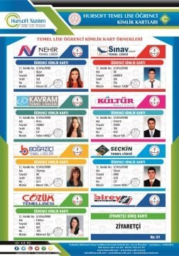 LİSE ÖĞRENCİ KİMLİK KARTI (PROXİMİTY - MİFARE KART BASKILI) - MATBAA BASKISI - ÖZEL TASARIM - 100 ADET KART